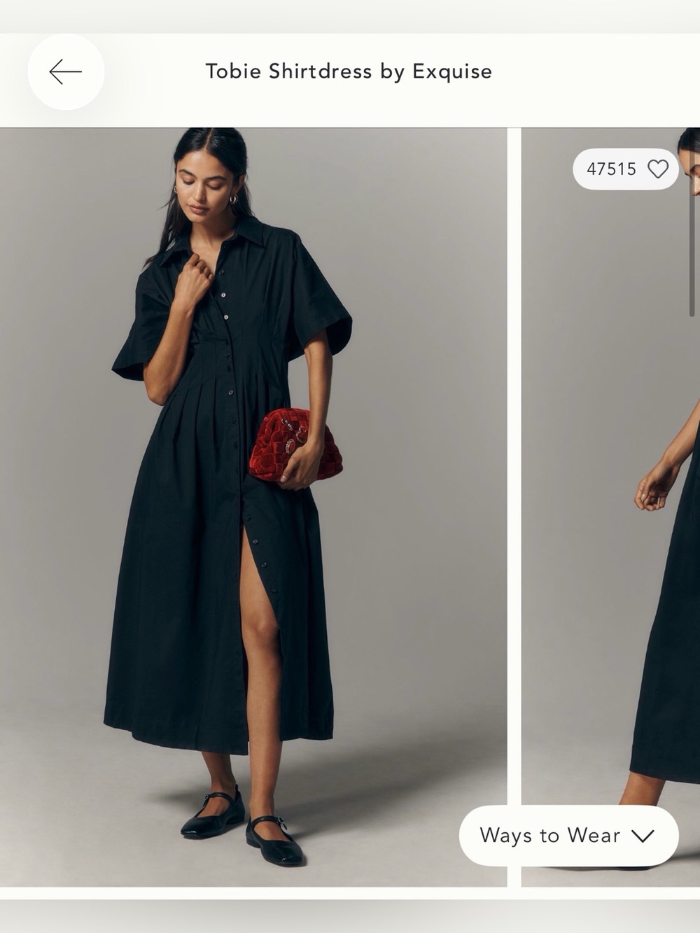 Anthropologie Tobie Shirtdress in Black